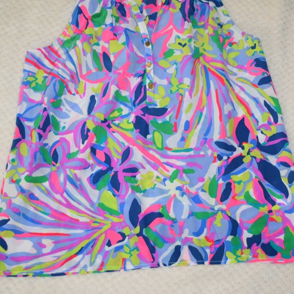 Lilly Pulitzer Bailey Silk Blouse Shell Top Shirt - Picture 6 of 16